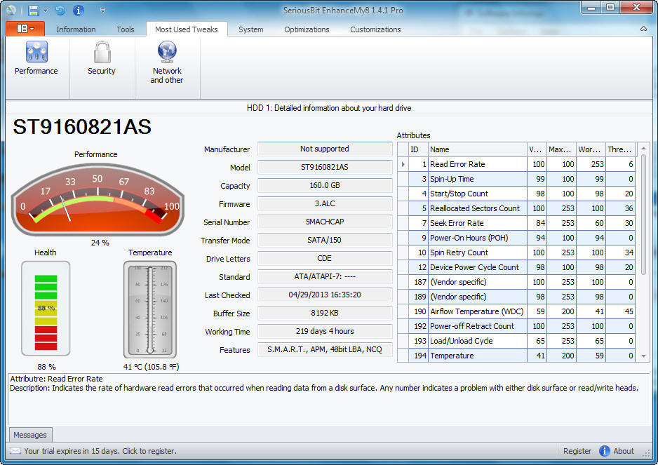 Performance Window