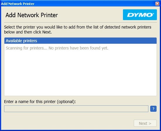 Adding Printer Window