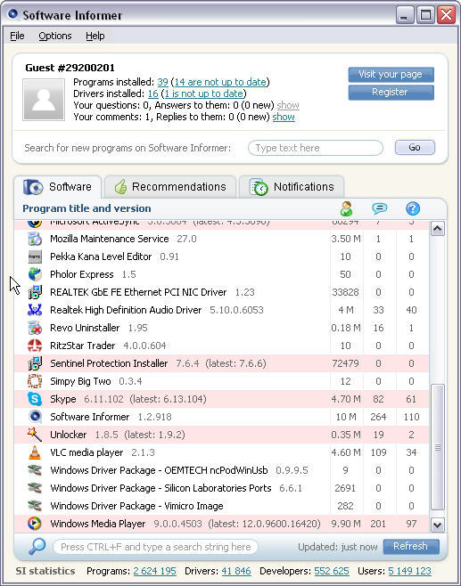 Software Informer Window