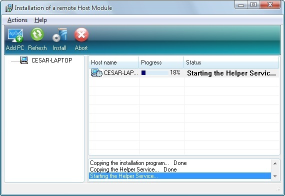 Installation of a remote host module