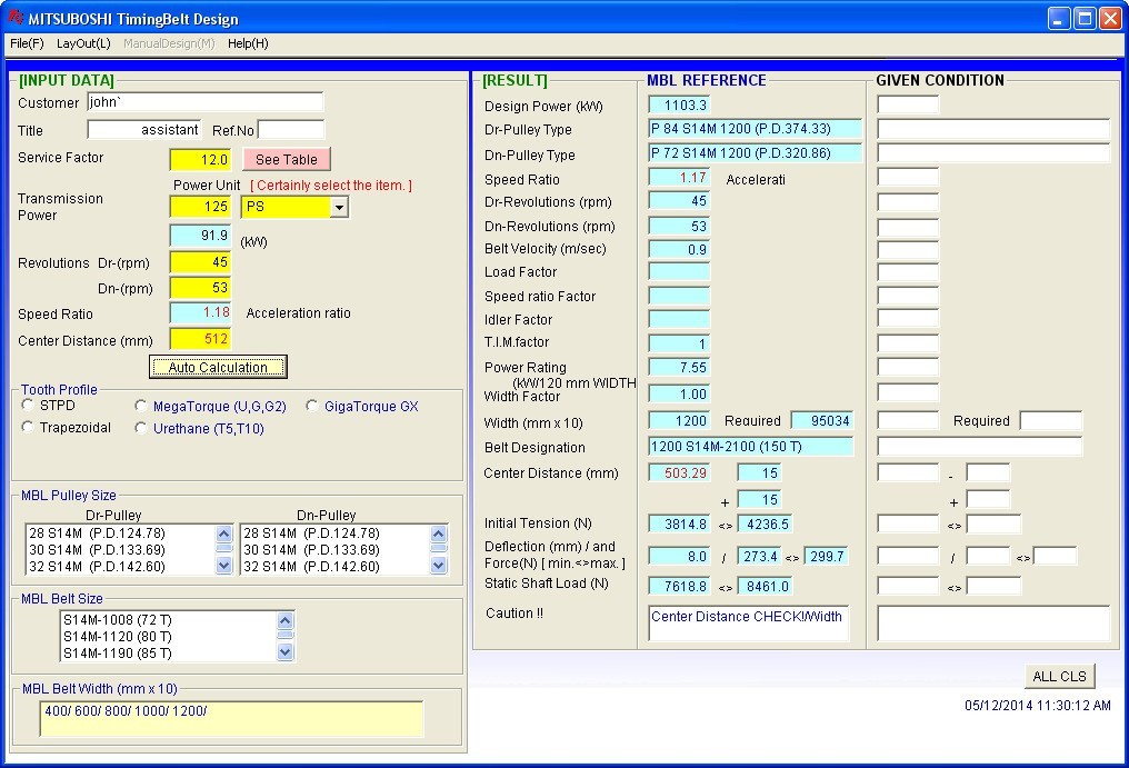 Calculation Window