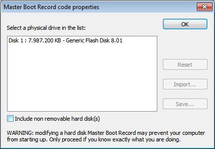 Modify Master Boot Record