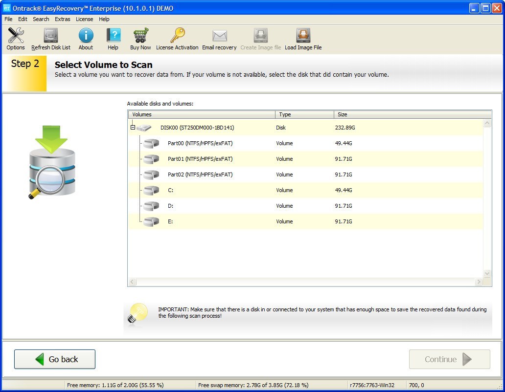 Disk Recovery Window