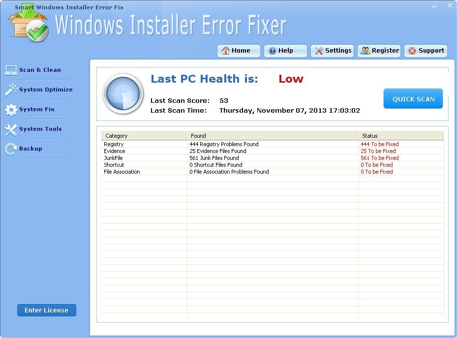 Scan Results Window