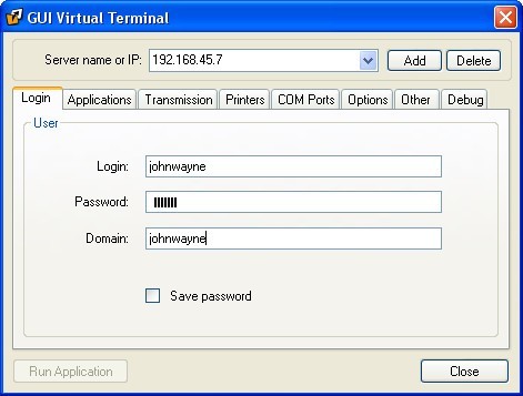 Virtual terminal Window