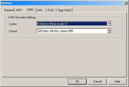 WMA Settings