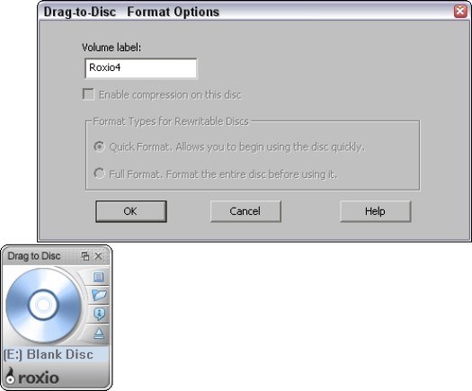Drag to disc format