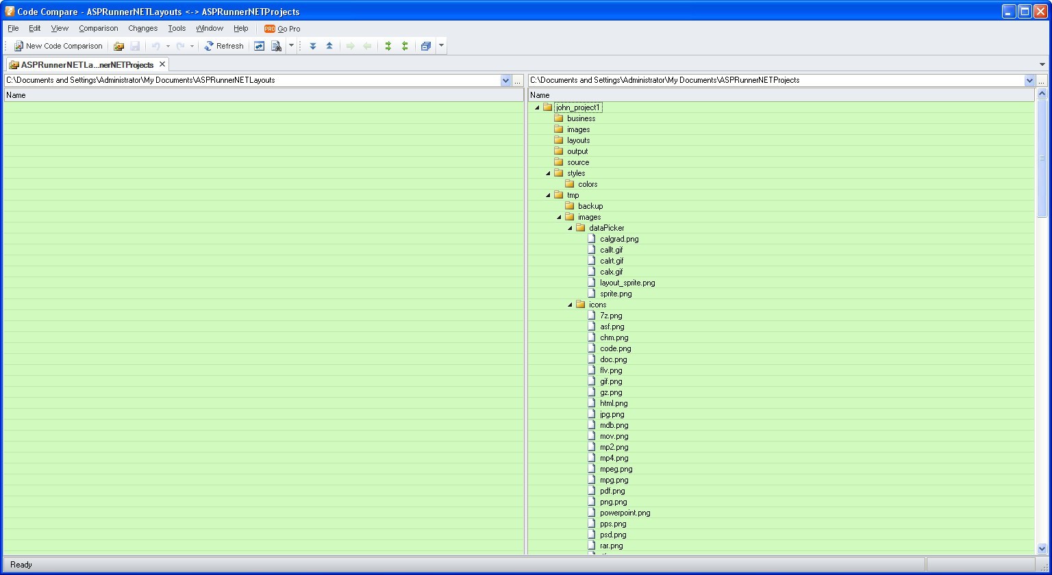 Folder Comparison Window