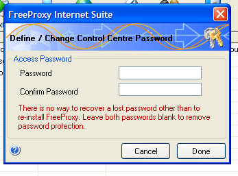 Set control center password.