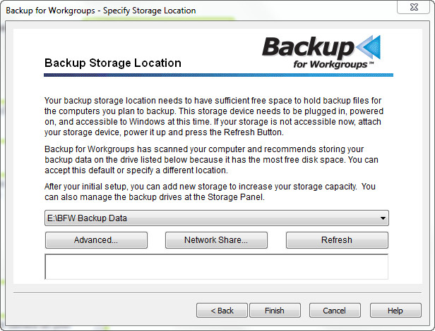 Backup Wizard Window