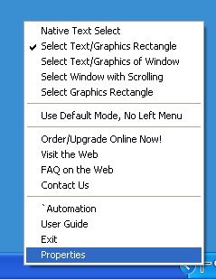 Tray Menu Window