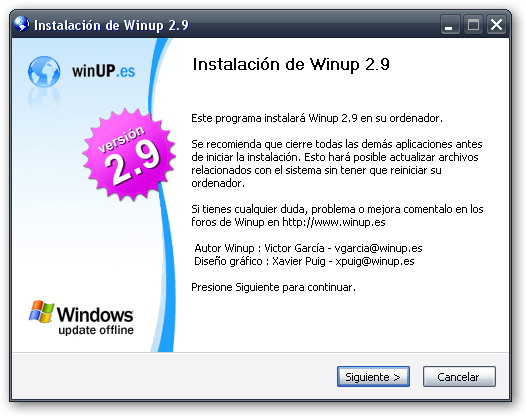 The installer begins. Sorry, only in spanish.