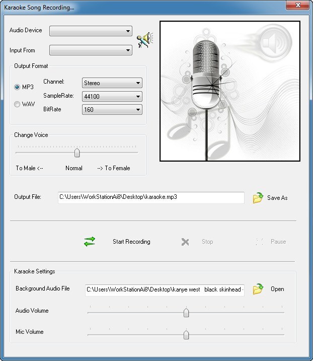 Karaoke Song Recording