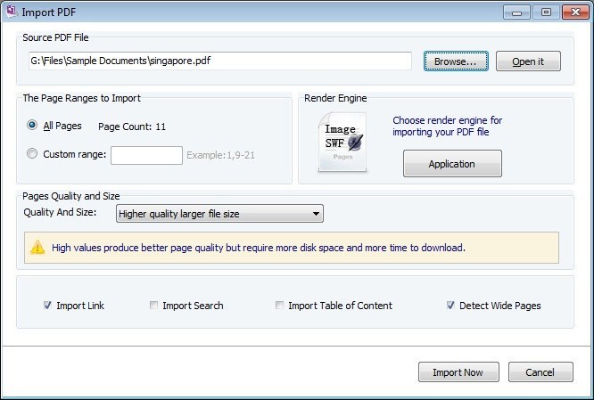 Import Source PDF