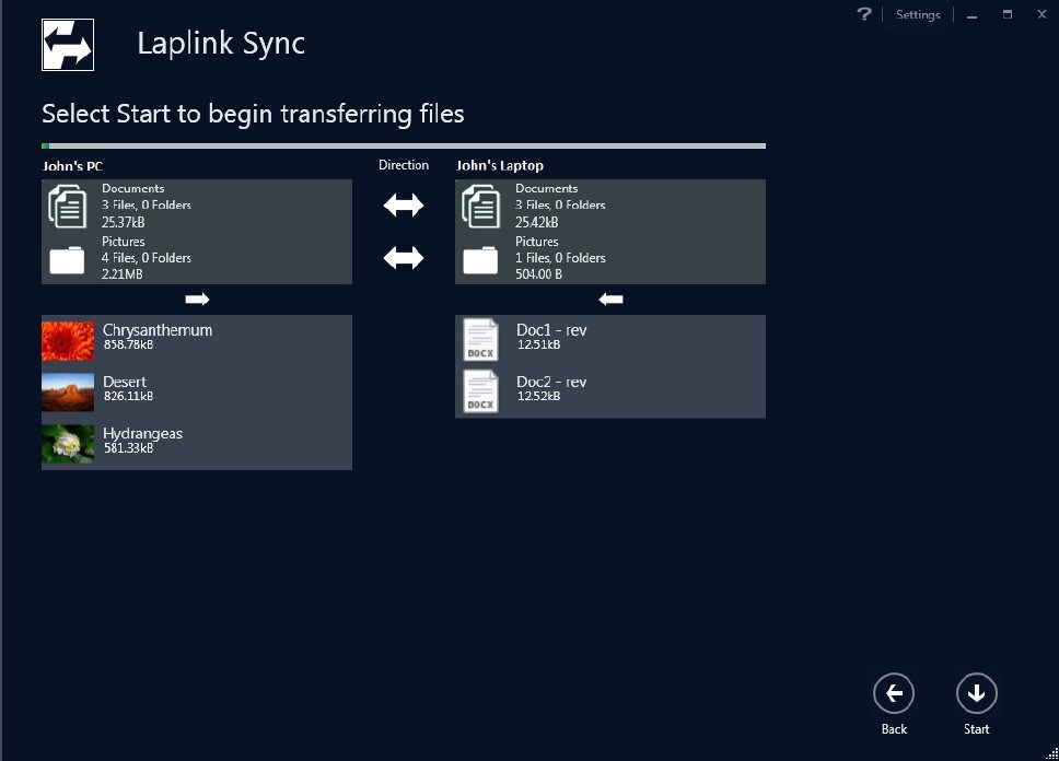 Transfer Files Window