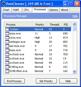 Processes tab