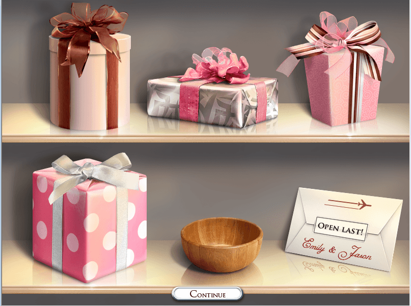 Choose a gift to play a mini-game
