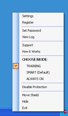 Tray Menu Window