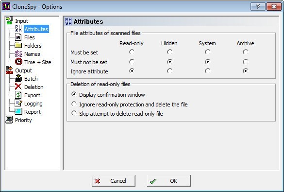 Input Options