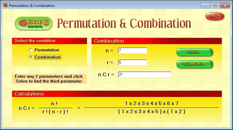 Permutation and Combination Tool