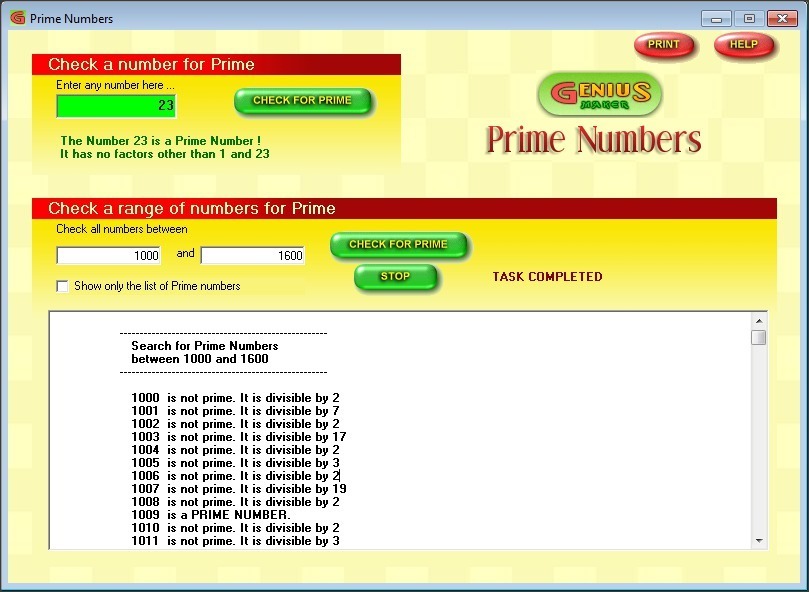 Prime Numbers Tool