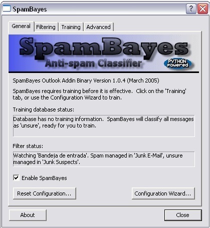 SpamBayes Manager