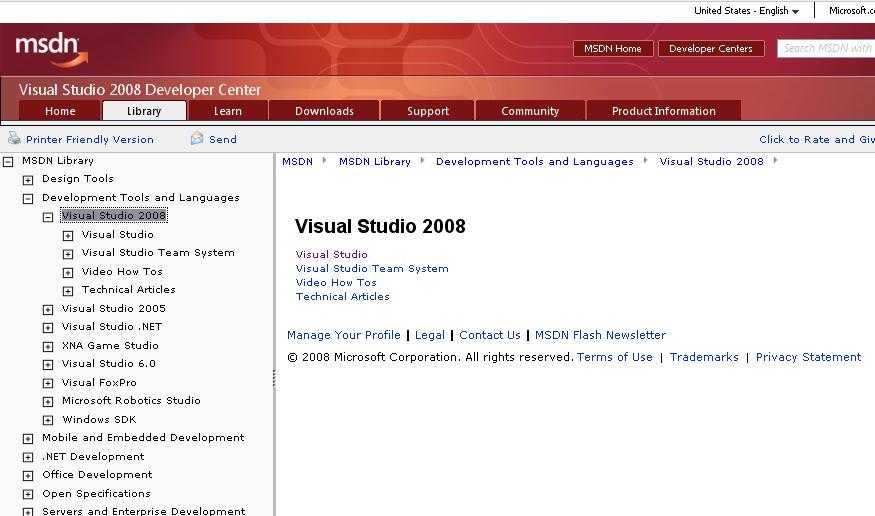 Visual Studio 2008 on line