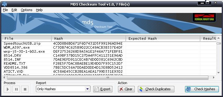 Bulk MD5 value checking