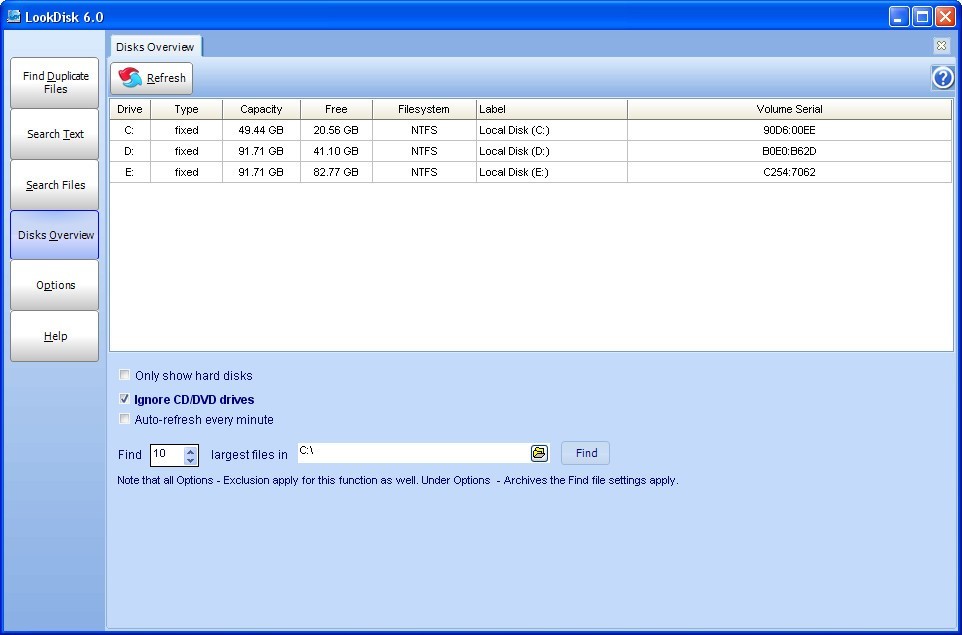 Disk Overview Window