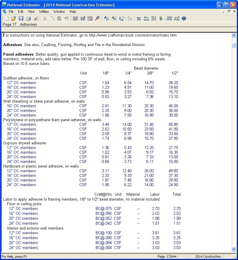 Estimations Window