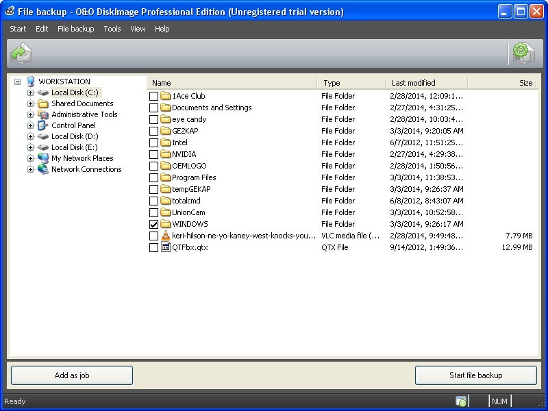File Backup Window