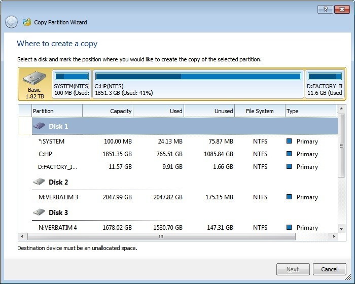 Copy Partition Wizard