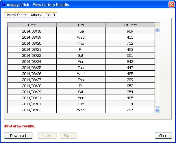 Lottery Results Window