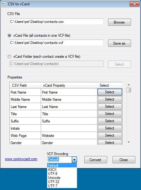 Changing VCF Encoding