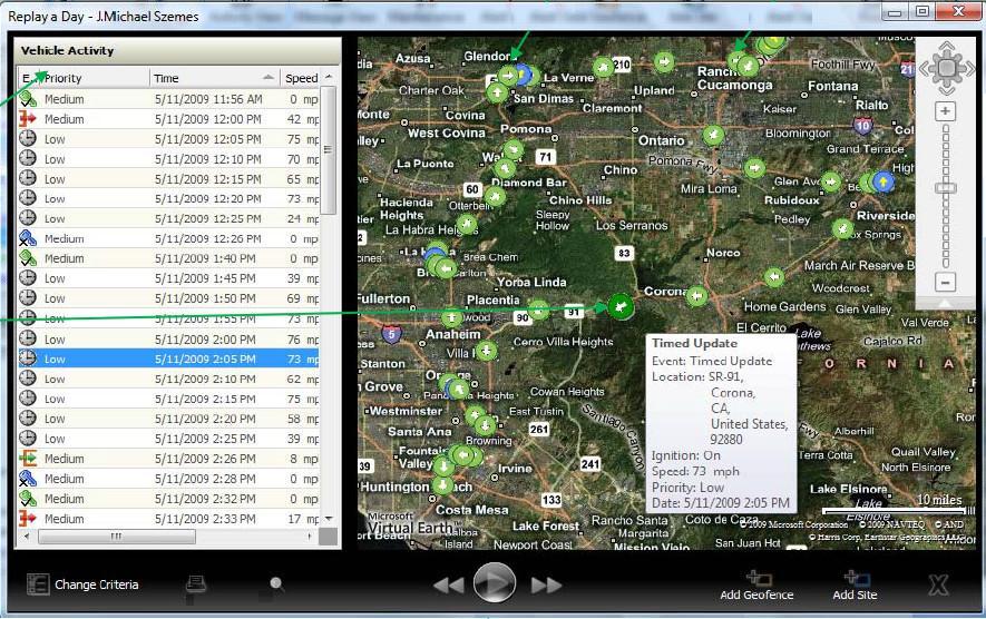 Route Tracker Window