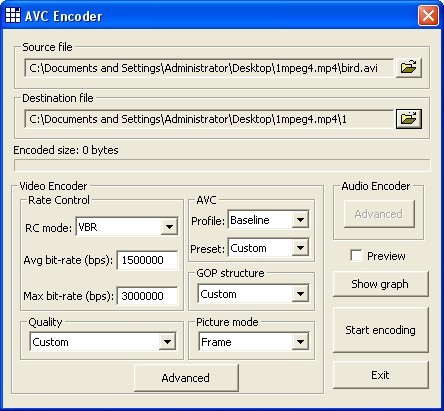 Avc Encoder Window