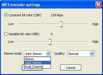 Using MP3 encoder