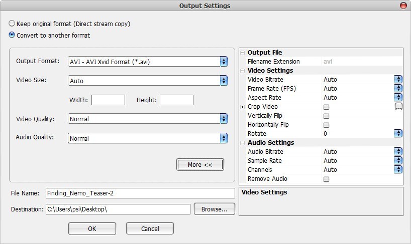 Output Settings