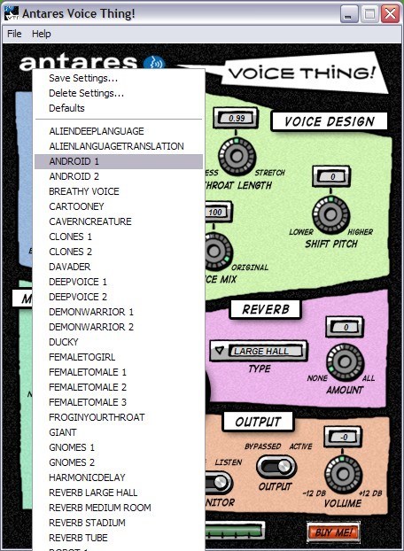 Preset options