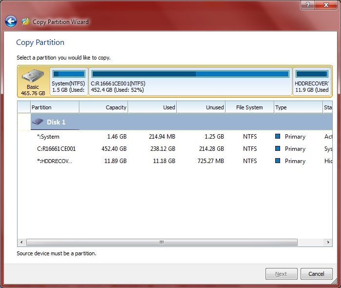 Copy Partition Wizard