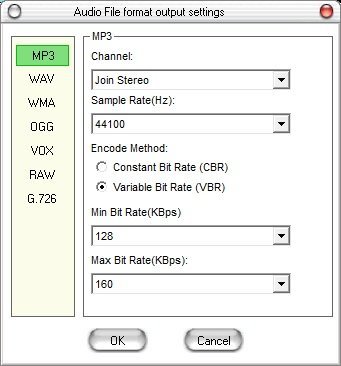 MP3 Output Settings