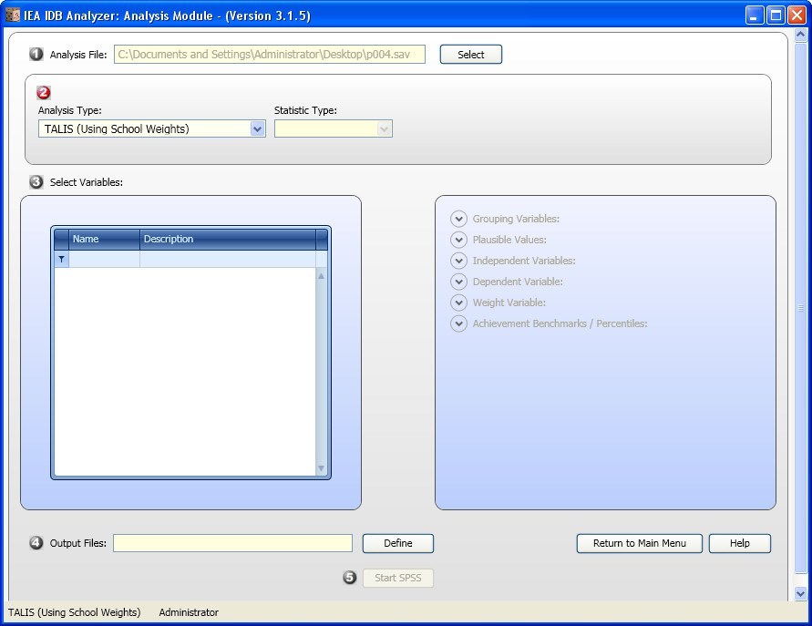 Analysis Module Window