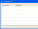 Favorite Folder manager window