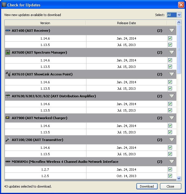 Updates Window