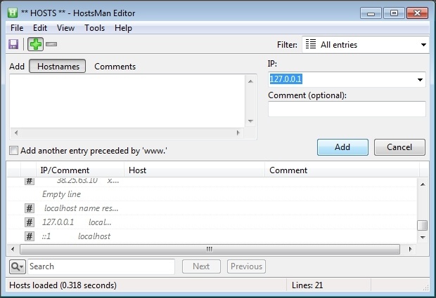 Hosts File Editor