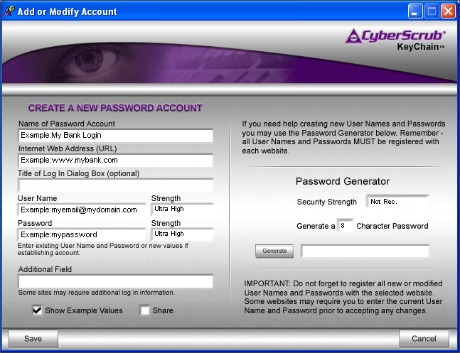 Password Account Creation