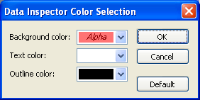 Data Inspector Color Selection Window