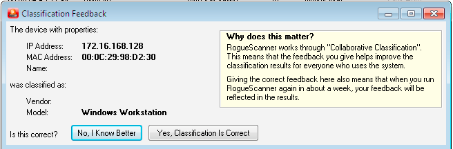Classification feedback