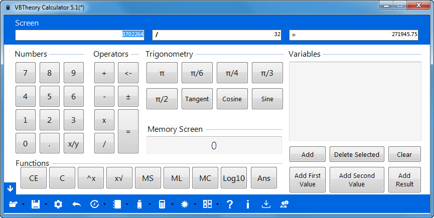 Calculation Window