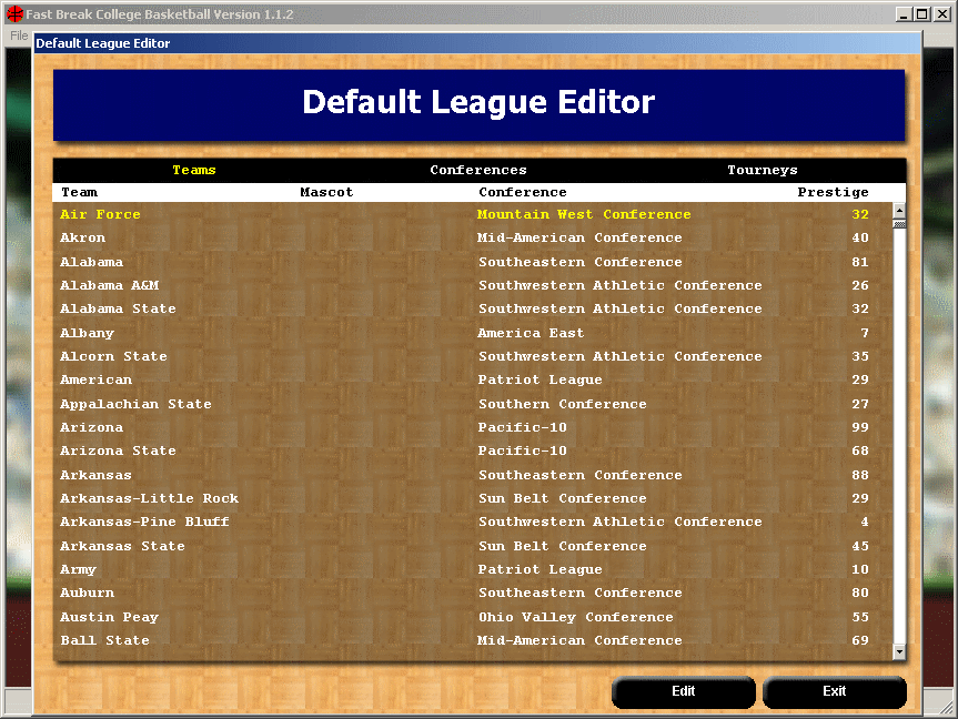 League Editor